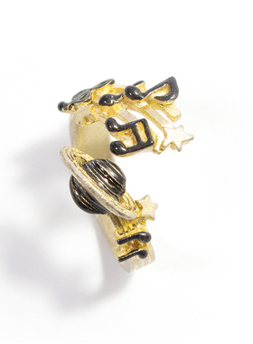 音乐原创设计风宇宙日系开口戒指