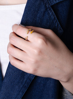 巡meguri精品Palnart Poc点点花园鳗戒指深海生物精美礼物可调节