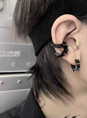 铆钉耳骨夹无耳洞耳蜗夹街头暗黑朋克尖刺超酷耳夹耳扣男女款耳环