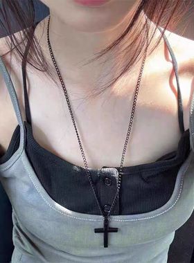 简约长款百搭冷淡风十字架欧美