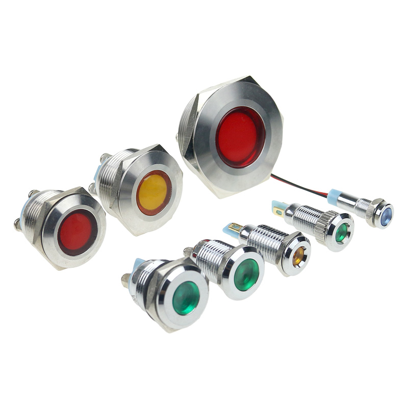 金属指示灯6MM8MM10MM12MMv16MM19MM红绿黄蓝白双12V24V220V信号 - 图3