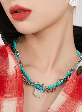 abyb双层串珠男女同款潮流锁骨链