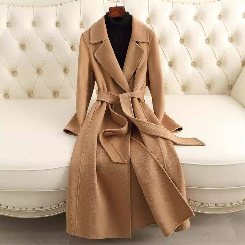 双面羊绒大衣女中长款2025年秋冬新款过膝修身显瘦正肩羊毛呢外套,淘宝优惠券,粉丝福利购,淘宝优惠卷