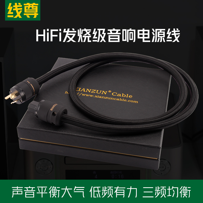 线尊 hifi音响电源线发烧级功放电源线CD机胆机前后级美标连接线