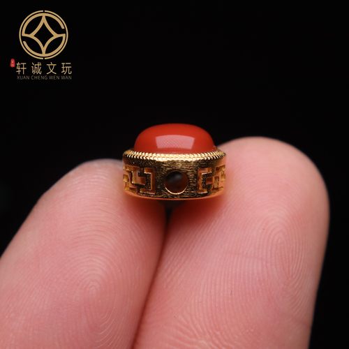 天然南红S925银镀金背云隔珠散珠桶珠圆珠子DIY文玩配饰配件配珠 - 图1