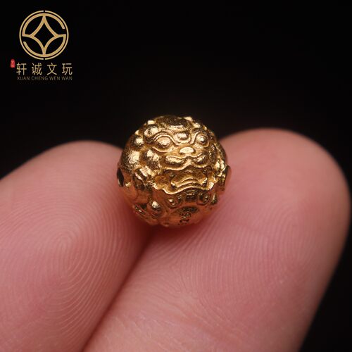 原创925银镀金貔貅兽珠顶腰珠隔珠菩提手串手工串珠diy文玩配饰 - 图1