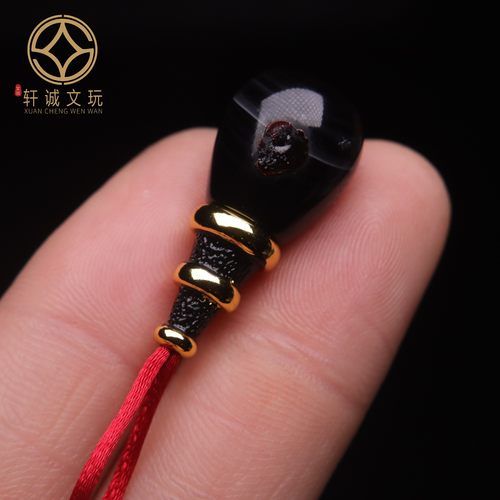 天然黑玛瑙古法金三通佛头星月金刚菩提108长串配饰配件文玩饰品 - 图2