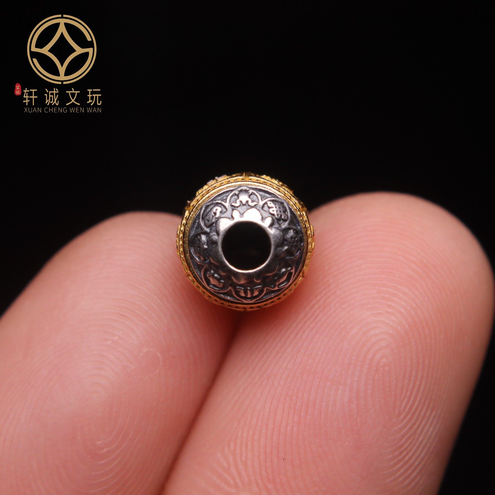 原创925银镀金六字真言老型桶珠腰珠隔珠手工串珠编绳diy文玩配饰,淘宝优惠券,粉丝福利购,淘宝优惠卷