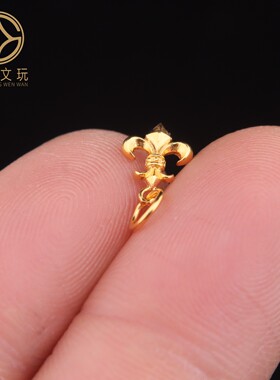 原创925银镀金克罗星吊坠腰珠隔珠手工串珠侧挂diy文玩配饰配件珠