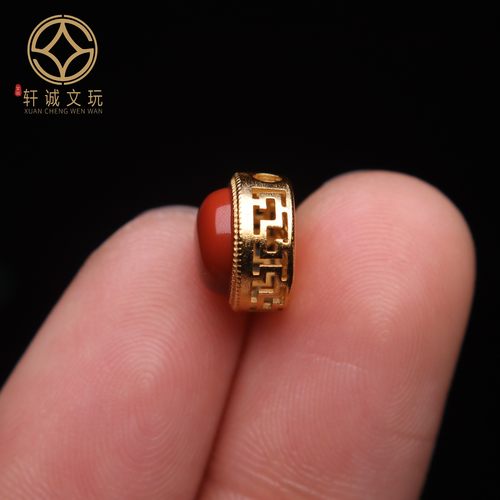 天然南红S925银镀金背云隔珠散珠桶珠圆珠子DIY文玩配饰配件配珠 - 图2