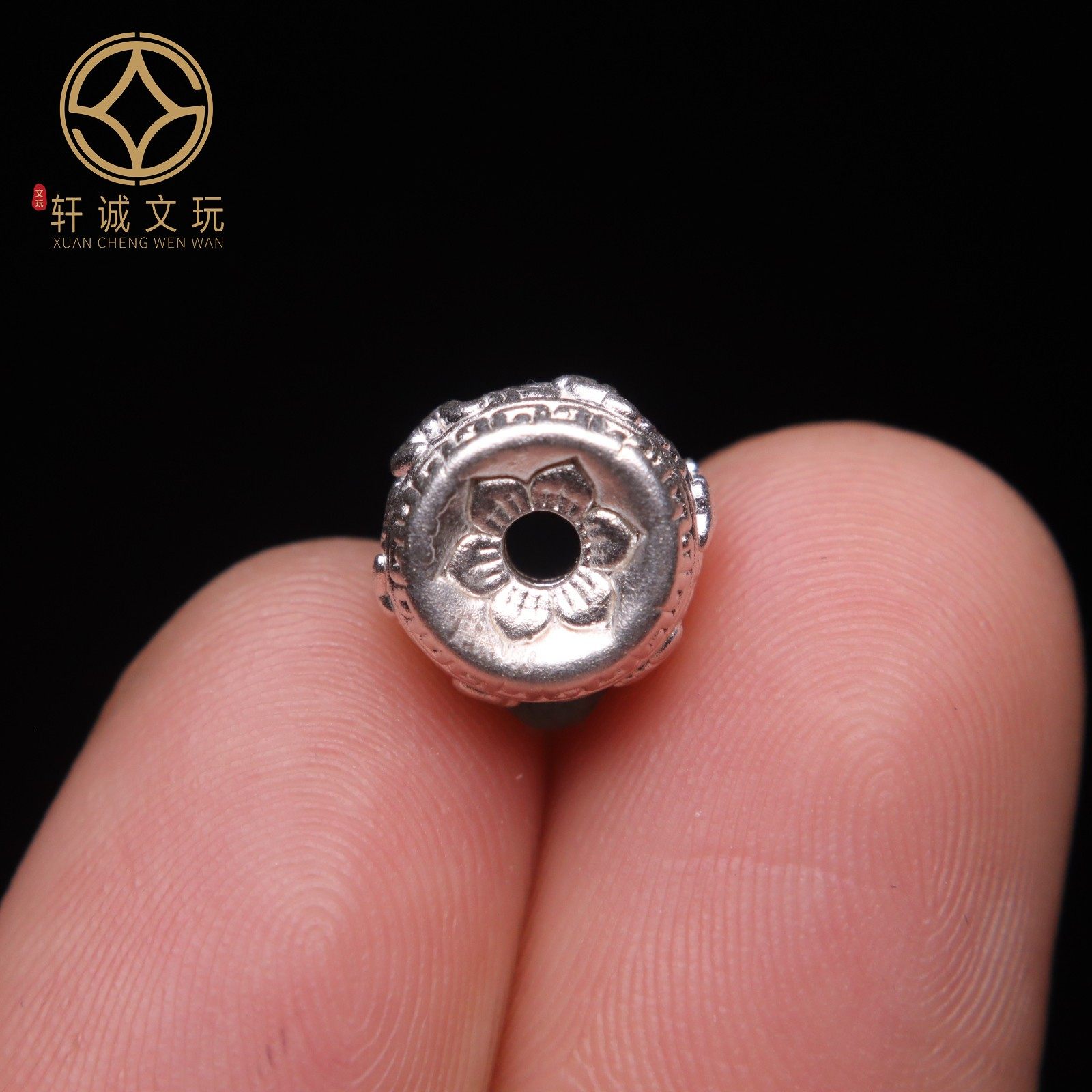 原创足银999六字真言六瓣莲花隔片桶珠隔珠手串diy文玩配饰配件,淘宝优惠券,粉丝福利购,淘宝优惠卷