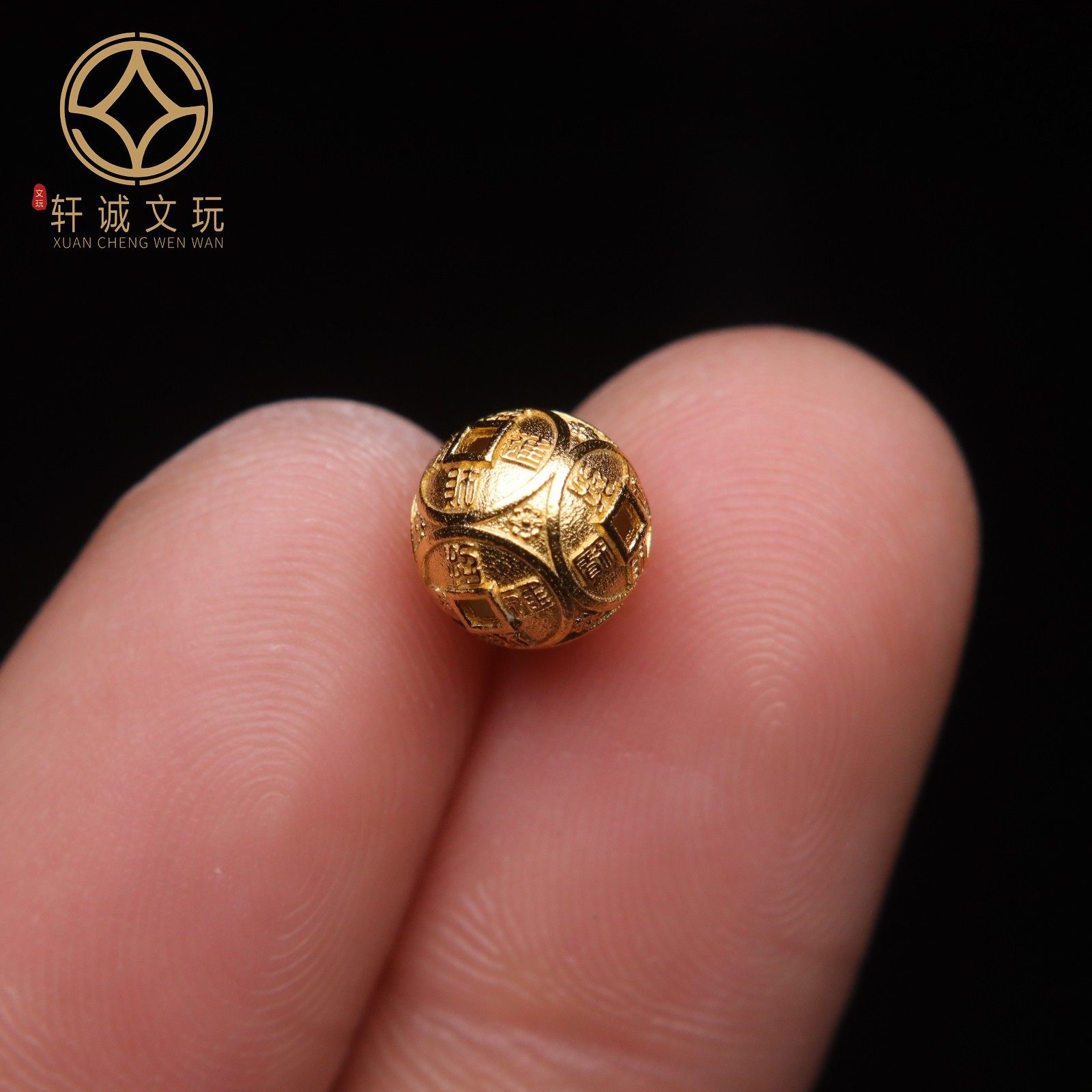 原创925银镀金招财进宝圆珠腰珠隔珠手工串珠编绳diy文玩配饰散珠,淘宝优惠券,粉丝福利购,淘宝优惠卷