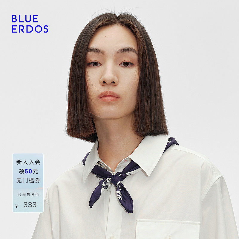 BLUE ERDOS春真丝海洋印花丝巾方巾B255S0005