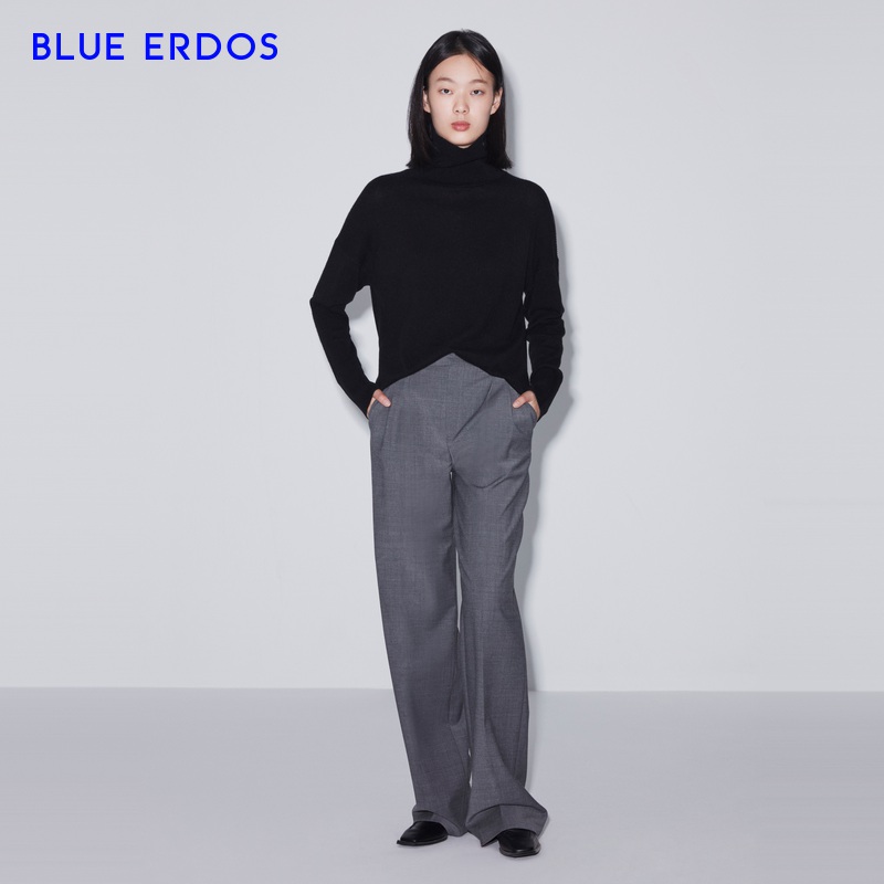 【100%山羊绒】BLUE ERDOS简约高领羊绒针织衫女-图0