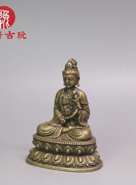 古铜莲花观音观世音大势至菩萨