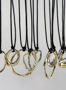 Heart hollow pendant irregular necklace个性爱心镂空吊坠项链