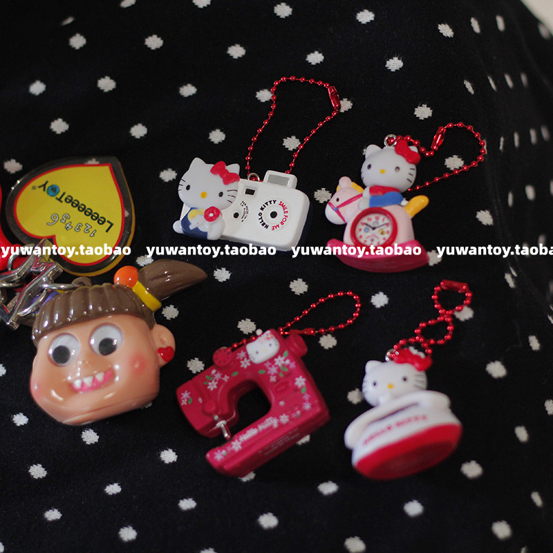 Kitty猫50周年复古公仔挂件仿真相机缝纫机kt猫食玩玩具书包吊饰,淘宝优惠券,粉丝福利购,淘宝优惠卷