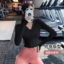 HiSunday Sports Blouse Girl Tight Fit Slim Zipped style Autumn Winter Yoga T-shirt Black Fitness Suit Long Sleeves