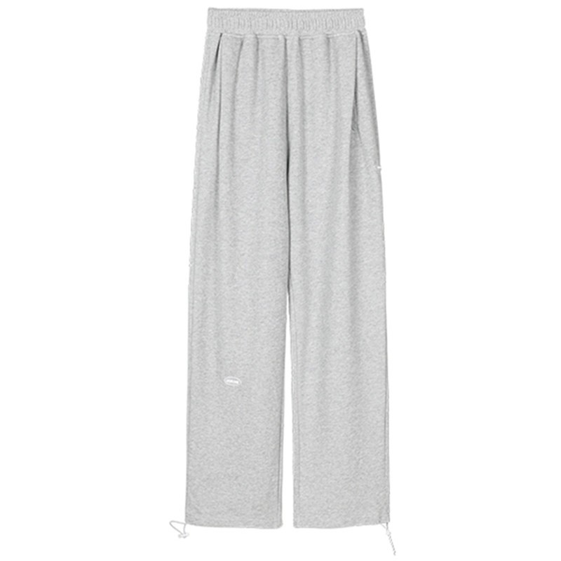 灰色宽松束脚秋冬直筒显瘦潮运动裤 loannina休闲裤