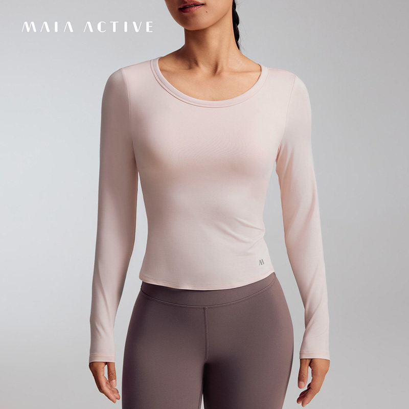 CLOUD云感 美背长袖TEE带胸垫运动健身瑜伽T恤MAIAACTIVE 63TL37