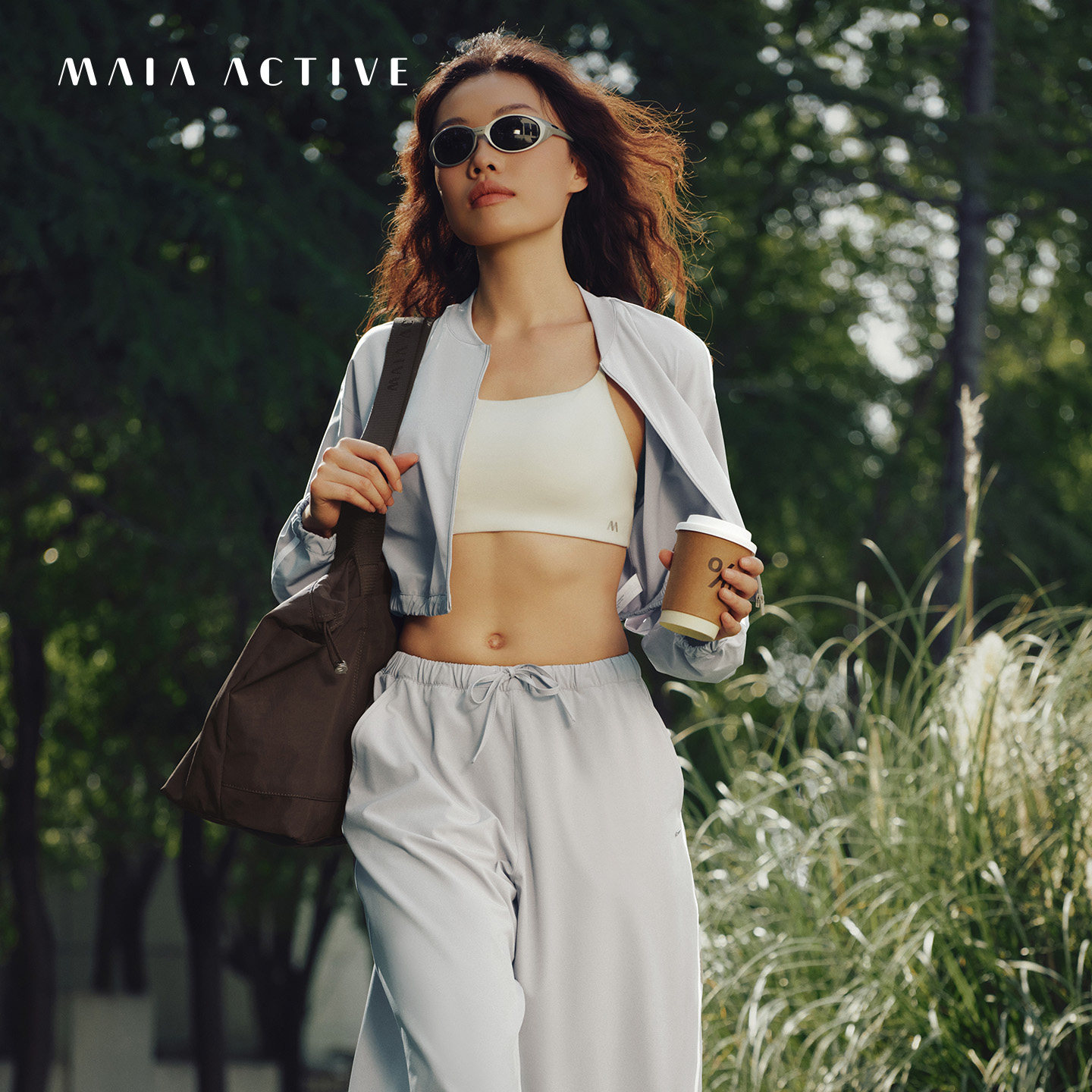 MAIA nylon pleated yoga mat bag