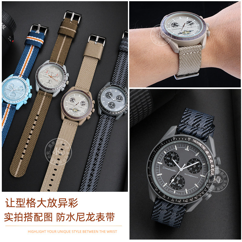 适配欧米茄联名omega swatch手表带 凯帝尼配件