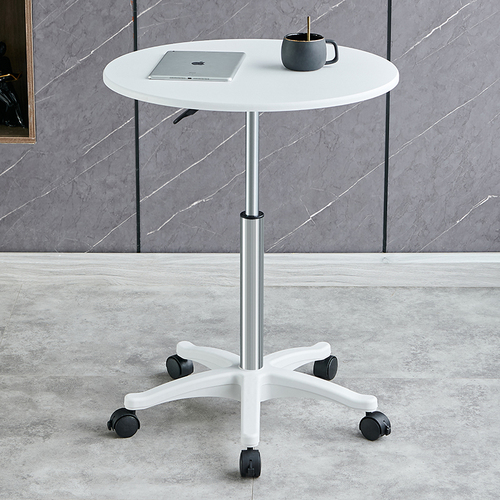 升降电脑桌家用带轮可移动床边桌子休闲接待桌简约阳台小圆桌餐桌