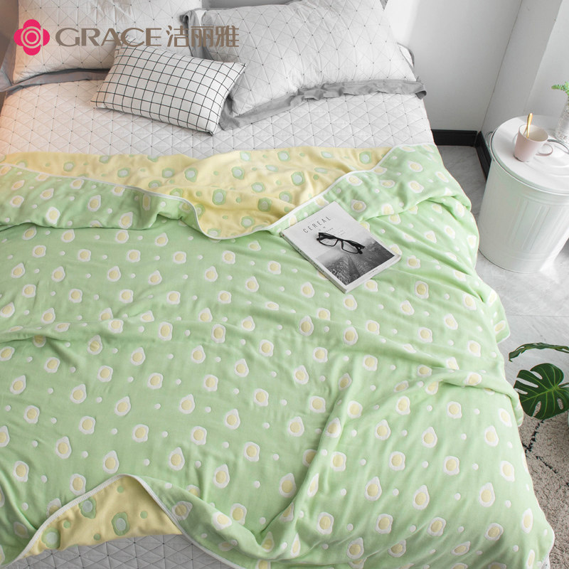 洁丽雅六层全棉纱布纯棉单午睡毯子 grace洁丽雅瑞华泽休闲毯/毛毯/绒毯