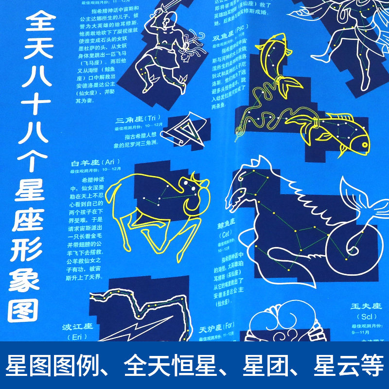 全天星图天文星座知识常识银河系示意图天文学科普书籍绘本八大行星月球轨道全天八十八个星座形象图等李德生星图星云星系_虎窝淘