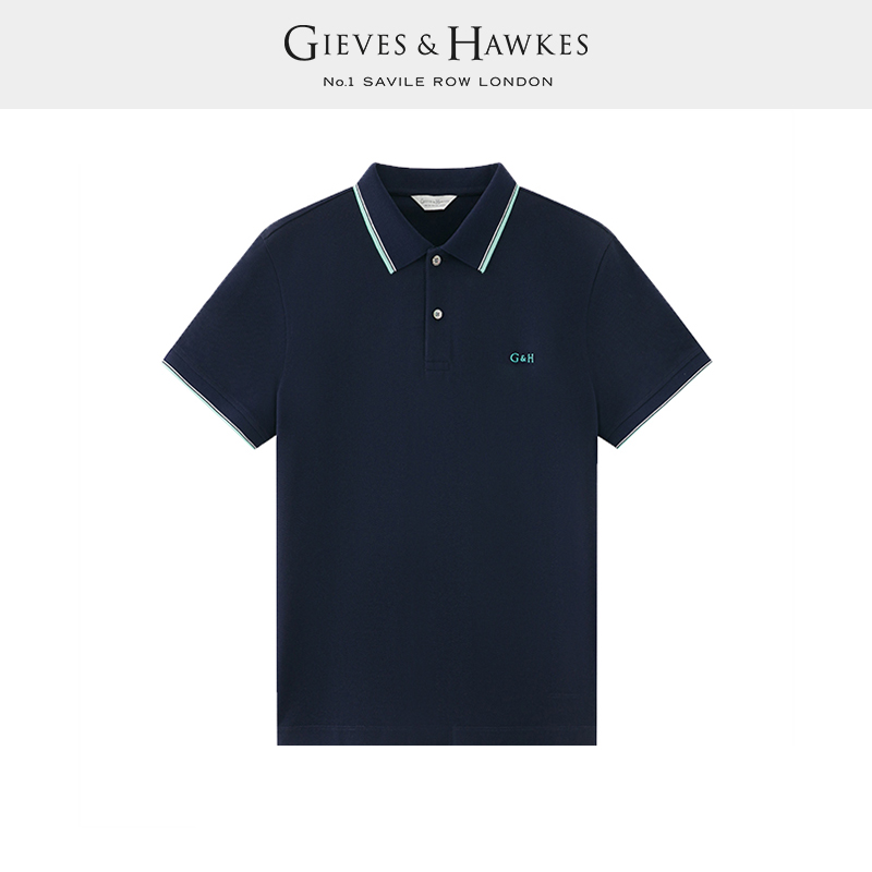 GIEVES&HAWKES/君皇仕GH多彩美式短袖商务休闲POLO衫G45H9EO011 - 图0