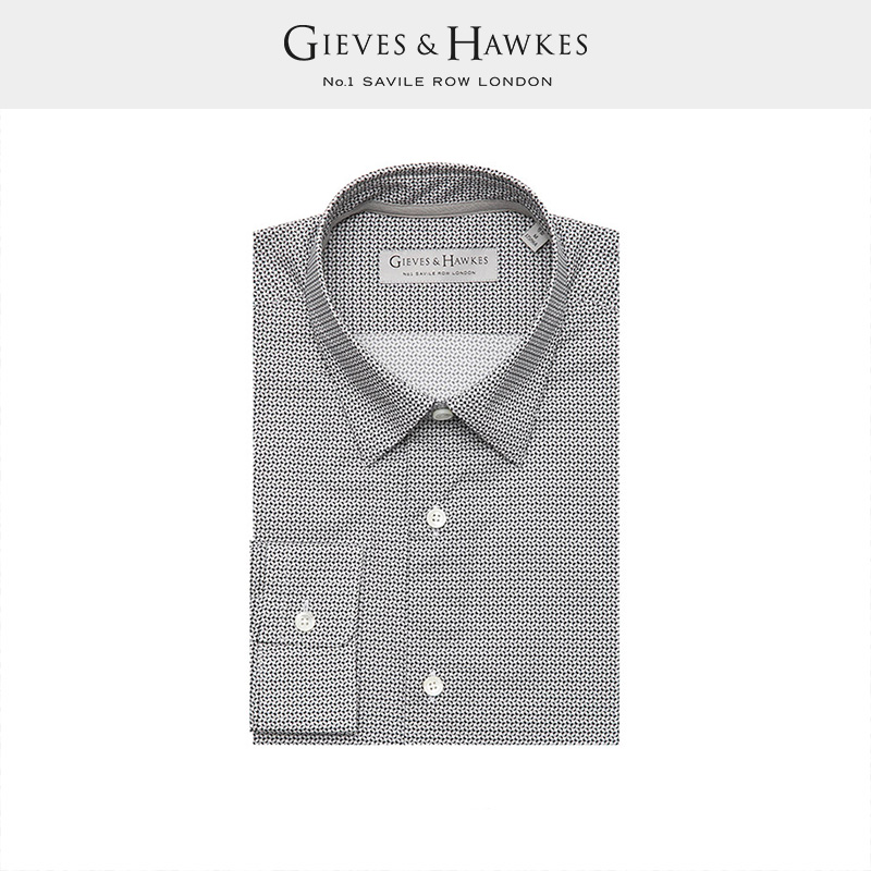 GIEVES&HAWKES/君皇仕GH男士纯棉休闲印花衬衫外套G4065E1121 - 图2