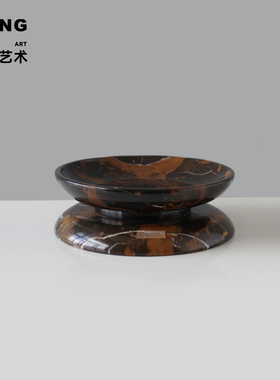 空合现代几何大理石果盘摆件