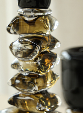 空合法式中古琉璃烛台高级感摆件