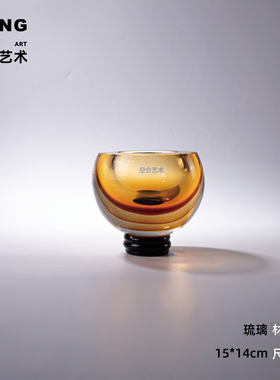 空合轻奢手工玻璃花瓶样板间摆件