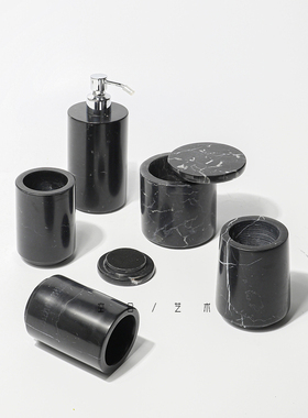 大理石组合浴室水吧艺术风储物罐