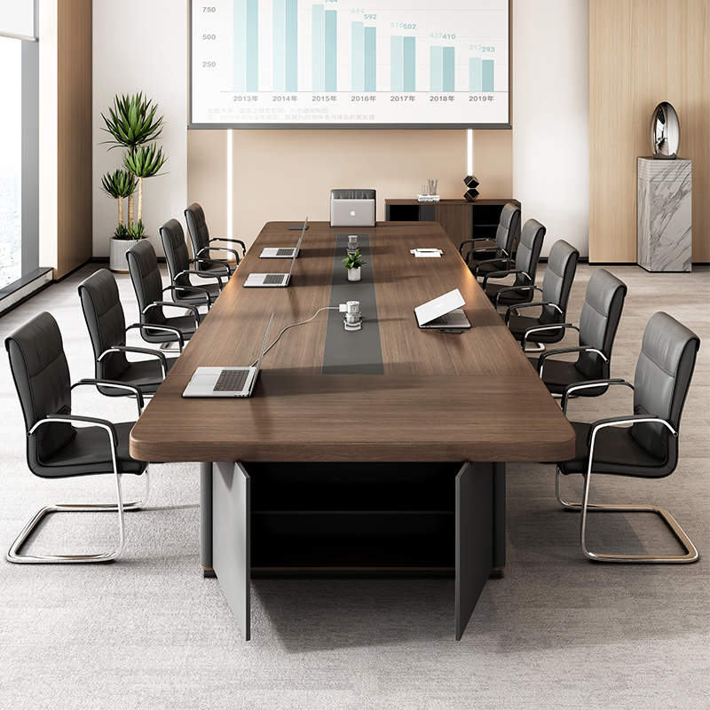 新款办公会议桌长桌现代简约会议室桌椅组合长条桌洽谈员工培训桌 - 图2