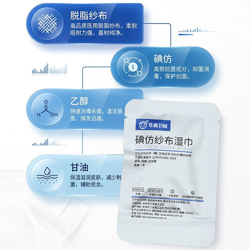 华西卫安药布黄纱条纱布 碘仿糊剂纱布湿巾消毒伤口引流敷料 - 图2
