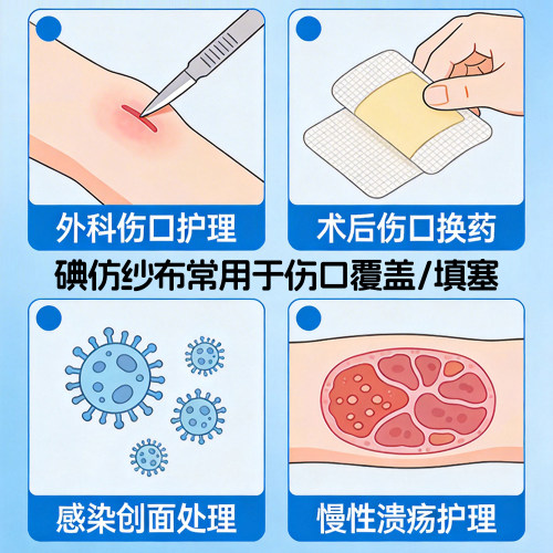 华西卫安药布黄纱条纱布 碘仿糊剂纱布湿巾消毒伤口引流敷料 - 图0