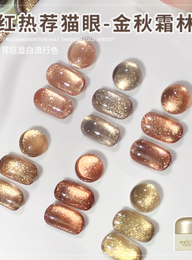 恩妮诗新品猫眼指甲油胶金光显白