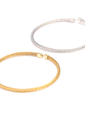 记忆款钢丝手绳通用款 一条过活口手链男女情侣款手镯子转运手串