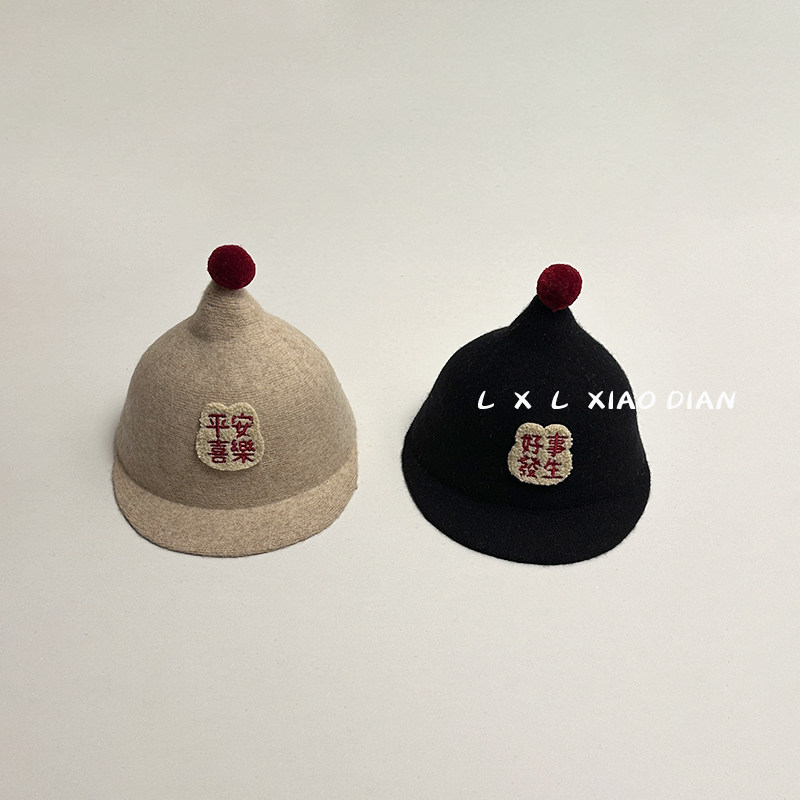 宝宝帽子秋冬季可爱超萌单毛球毛呢礼帽男童女宝宝潮童儿童鸭舌帽,淘宝优惠券,粉丝福利购,淘宝优惠卷