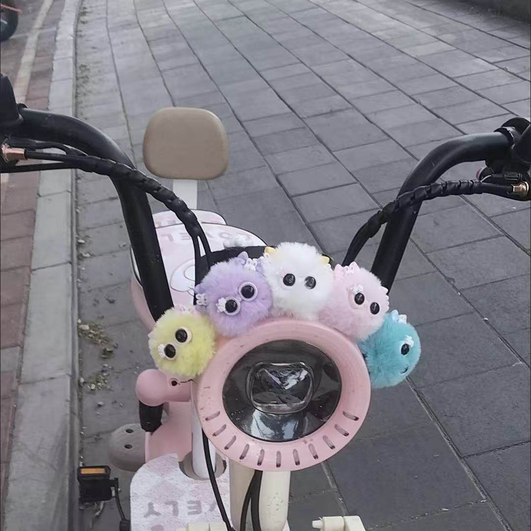 可爱立体毛球小怪兽车灯装饰小摆件电动车装饰小配件公仔玩偶挂件,淘宝优惠券,粉丝福利购,淘宝优惠卷