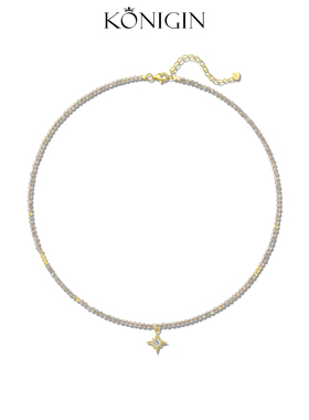 925纯银灰月光项链女芒星吊坠