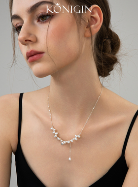 925纯银星星吊坠淡水珍珠项链女