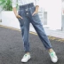 Quần bé gái xuân hè 2019 cho bé gái mới lột phiên bản Hàn Quốc của mùa thu quần denim cho bé - Quần quần áo thể thao trẻ em Quần