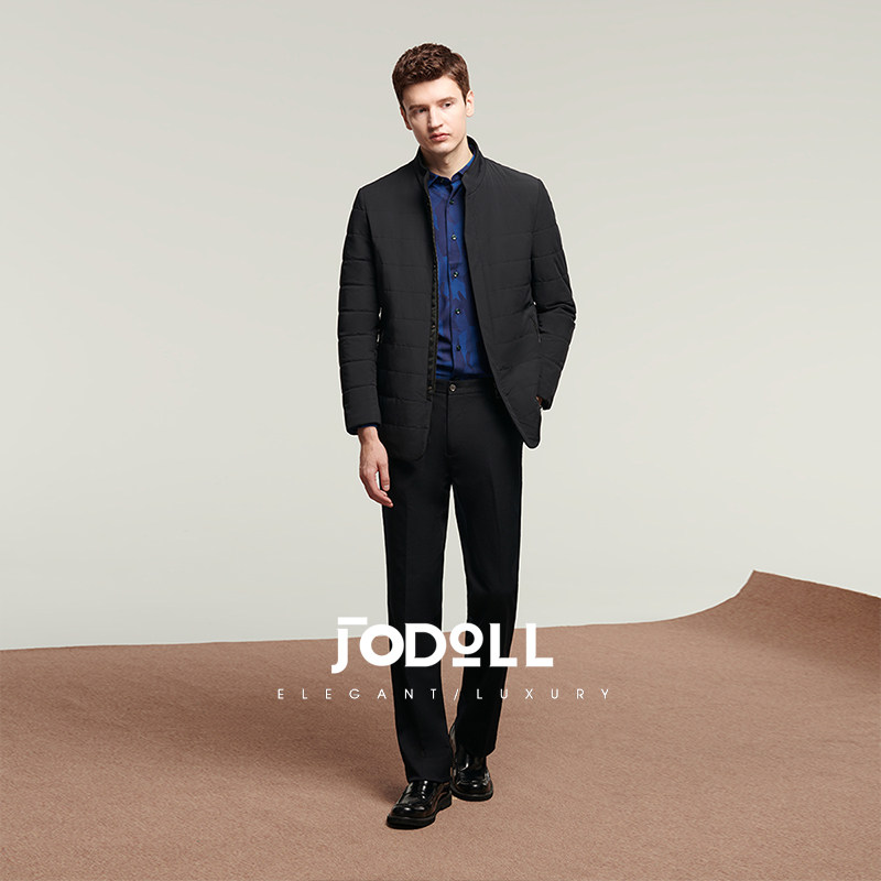 JODOLL乔顿男商务休闲羽绒服舒适白鸭绒立领简约百搭保暖毛皮服装 - 图2