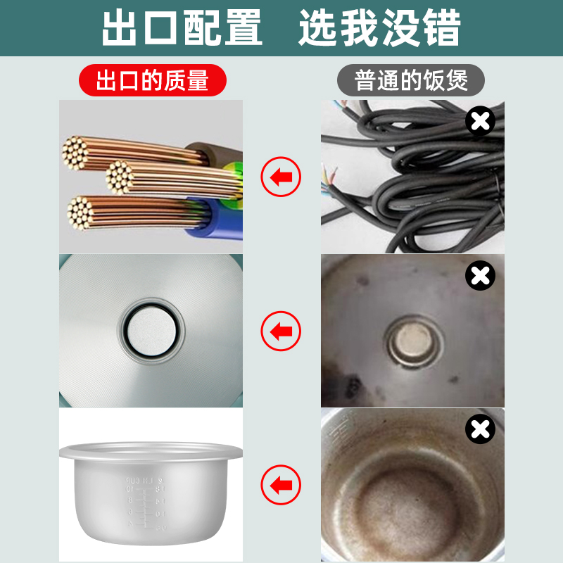 三角牌电饭锅家用5老式2-3人小型食堂大容量30人4L8升商用电饭煲-图1