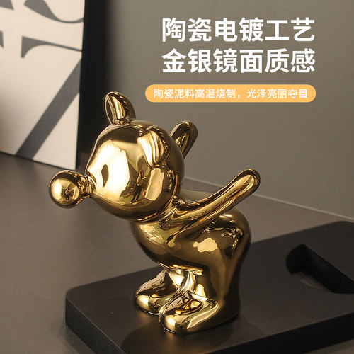 创意家用酒柜里的红酒架子葡萄酒酒瓶架暴力熊摆件装饰品轻奢高档 - 图1
