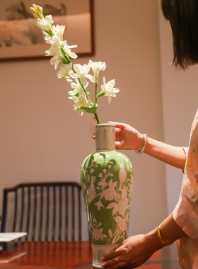 花瓶玄关陶瓷芙菡家居青花瓷