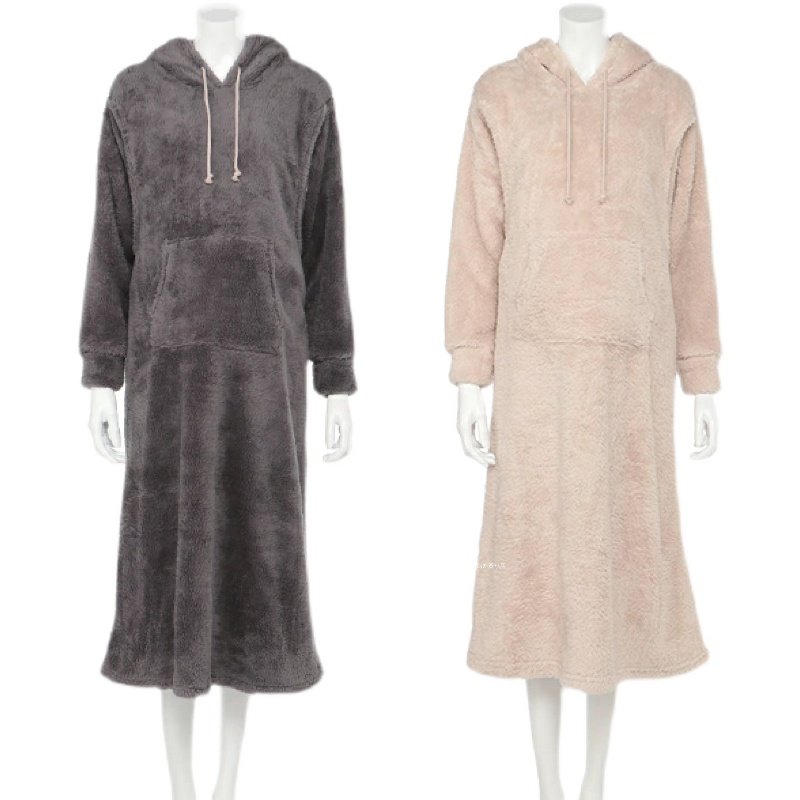 日单西家羊羔绒孕妇睡衣秋冬加厚珊瑚绒哺乳月子服喂奶家居服长裙,淘宝优惠券,粉丝福利购,淘宝优惠卷